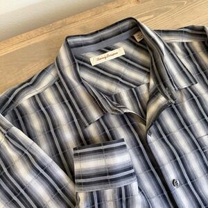 Tommy Bahama Men's XXL Stripe Silk Blend Long Sleeve Button Up Shirt Top‎